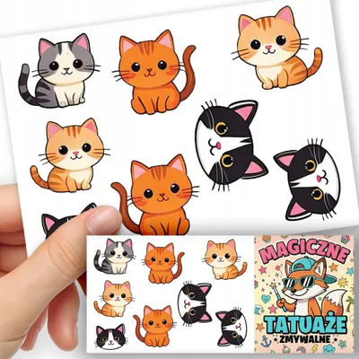 Produktbild von ABWASCHBARE KINDERTATTOOS TEMPORAER - Tiere Katze - 8 St.