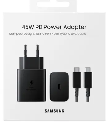 Productafbeelding van Samsung 45W Power Adapter Super Fast Charging 2.0 met USB-C Kabel – Zwart