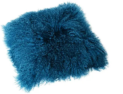 Produktbild von Tibetlamm Kissen Kissenbezug (ohne Inlet) JAY21 Wasserblau 40x40cm