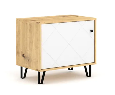 Produktbild von "Bilbao" Schuhschrank für den Flur in der Farbe Artisan Eiche / Weiß, 63,4 cm x 40 cm x 55,5 cm