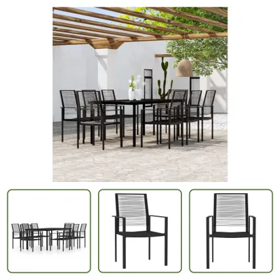 Produktbild von The Living Store 9-tlg. Garten-Essgruppe Schwarz