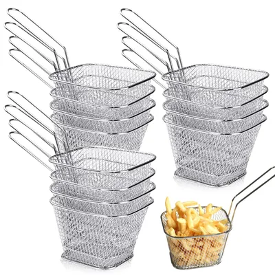 Produktbild von Omgoods – Set mit 12 Edelstahl-Pommesfrikadellen für Snacks und Gerichte