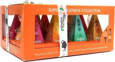 Obrázok produktu pre KOLEKCIA OVOCNÝCH A BYLINKOVÝCH ČAJOVPYRAMÍDY (SUPER DOBROTA - 6 PRÍCHUTIEK) (12 x 2 g) 24 g - ANGLICKÝ ČAJOVNÍK