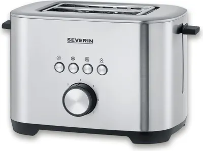 Produktbild von Severin Toaster mit Bagel-Funktion AT 2620 gebürstetschwarzsilber  Toaster Toaster Mit Bagel-funktion Toaster Edelstahl Toaster Mit Brötchenaufsatz  Bagel Toaster