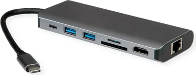 Image de ROLINE Station d'accueil USB4-C HDMI+ GbE+2xA+ 1xTF/SD+1x C PD 8K30 - Numérique/données - Numérique/affichage/vidéo - réseau (12.02.1123)