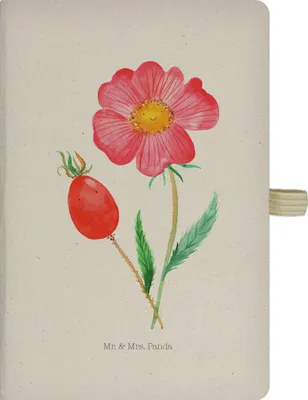 Produktbild von Mr. & Mrs. Panda notizbuch Blume Hagebutte - Transparent - Geschenk, Skizzenbuch, Garten, Lebensfreude, Schlechte Gedanken, Kladde, din a5, Adressbuch, Tagebuch