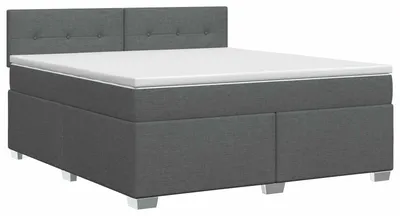 Produktbild von vidaXL Boxspringbett mit Matratze Dunkelgrau 160 x 200 cm Stoff