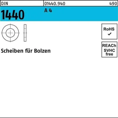 Produktbild von Scheibe DIN 1440 f.Bolzen 5x 10x 0,8 A 4 500 Stück