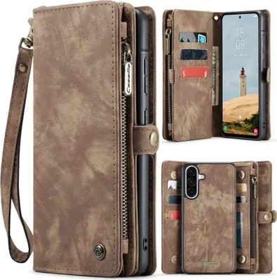 Produktbild von Samsung Galaxy A56 Hülle - CaseMe 008 2-in-1 Klapphülle & Back Cover mit Brieftasche - Braun