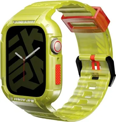 Produktbild von Skinarma Armband + Etui Saido 2In1 Apple Watch 45/44Mm Gelb/Gelb Neon