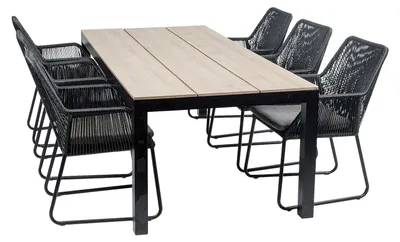 Produktbild von 7-teiliges Gartenset | 6 Mona Gartenstühle | Limasol Gartentisch | 225 cm