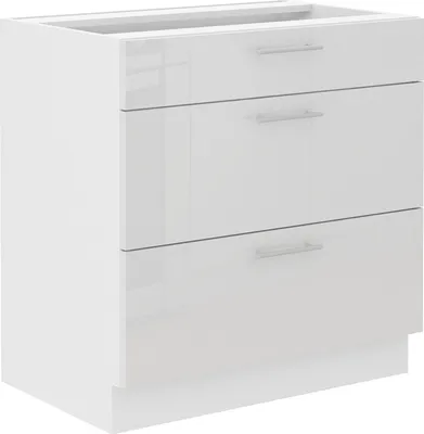 Produktbild von Unterschrank 80 Lara Weiß Hochglanz Küchenzeile Küchenblock Küche Soft-Close