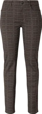 Produktbild von Stooker Women MILANO JERSEY PRINT Damen 5-Pocket-Hose Magic Shape Fit 38 (Länge 30) brown check