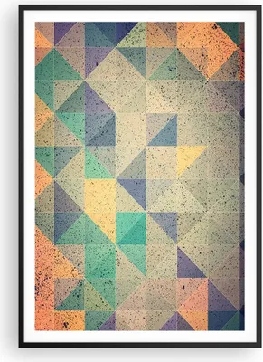 Produktbild von Gerahmtes Poster - Schwarzer Rahmen - Abstraktion Dreieck Muster - 70x100 cm - Wand Bild - Wanddeko - Wandbilder - Wandposter - Bilderrahmen - Bilder - Kunstdruck - Wandbild - P2BPA70x100-4287
