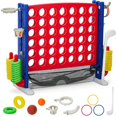 Produktbild von Jumbo Vier in einer Reihe - Bodenspiel - Höhenverstellbar - 42 große Ringe - Schnellentleerung - Indoor/Outdoor - Familienspiel