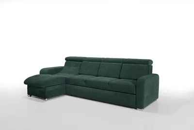 Produktbild von Robin Bristol Ecksofa mit Schlaffunktion Bettkasten Verstellbare Kopfstützen Sofa L-Form Schlafsofa Freistehende Eckcouch Schlafcouch Wohnzimmermöbel Wohnlandschaft (Flaschengrün)
