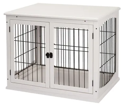 Immagine prodotto di Gabbia per Cani 58,5x81x 66 cm in Legno e Acciaio Bianco