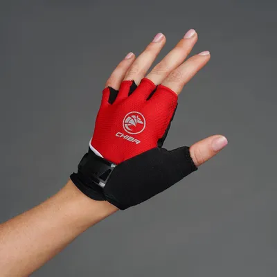 Image de CHIBA Youth - Gants de protection pour vélo, taille S/M, rouge, respirants avec une légère protection.