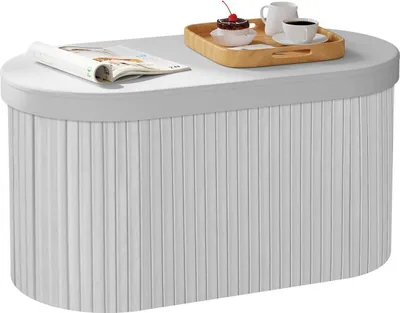 Produktbild von Klappbarer Sitzhocker mit Stauraum und Deckel | Hellgrau | 76x38x38 cm