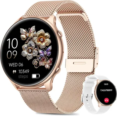Produktbild von Smartwatch mit Telefonfunktion, 1.39" Zoll Touchscreen mit Pulsuhr SpO2 Schlafmonitor Menstruationszyklus120+ Sportmodi Schrittzähler für iOS Android