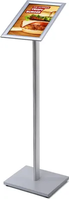 Produktbild von Showdown Infoständer Menü 25mm - DIN A4 - Gehrung - Aluminium/Stahl - Silber