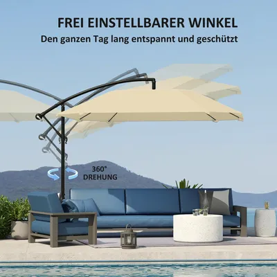 Zdjęcie produktu dla Regulowany parasol ogrodowy - parasol balkonowy - parasol przeciwsłoneczny - parasol do użytku zewnętrznego - obrotowy daszek o 360° - ochrona przed promieniowaniem UV