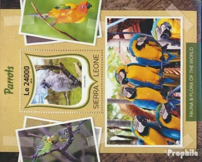 Produktbild von Briefmarken Sierra Leone 2016 Mi Block 1043 (kompl. Ausg.) postfrisch Papageien