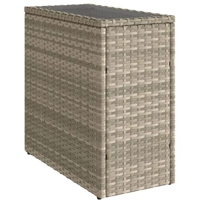 Zdjęcie produktu dla vidaXL Stolik ogrodowy ze szklanym blatem 58x27,5x55 cm z polirattanu