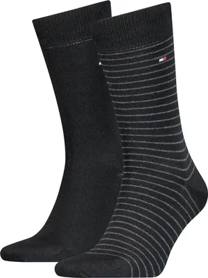 Produktbild von 2er Pack TOMMY HILFIGER Small Stripe Socken Herren 200 - black 43-46