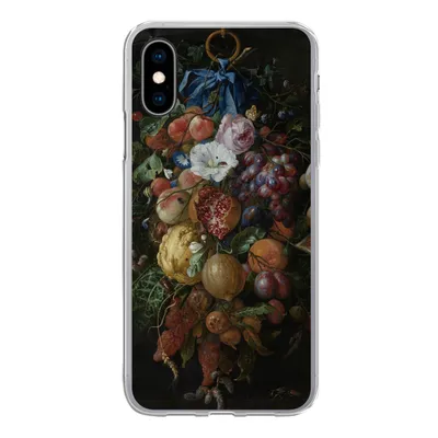 Produktbild von MuchoWow® Handyhülle Schutzhülle Hülle für iPhone X Früchte und Blumen - Gemälde von Jan Davidsz. de Heem Silikon Softcase Handy Hülle - Handyhülle