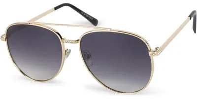Produktbild von styleBREAKER Damen Piloten Sonnenbrille Metall Strass, Gold/Grau