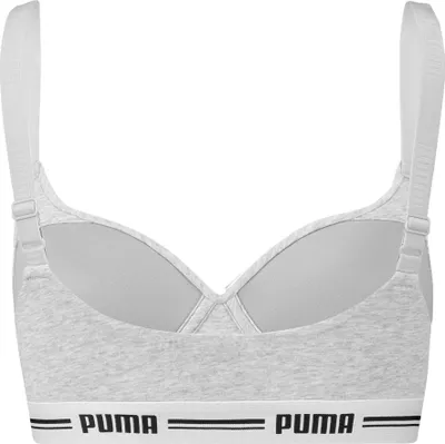 Produktbild von PUMA Damen Padded Top Bra Bustier, Farbe:Grau, Artikel:-032 grey melange, Wäschegröße:XL