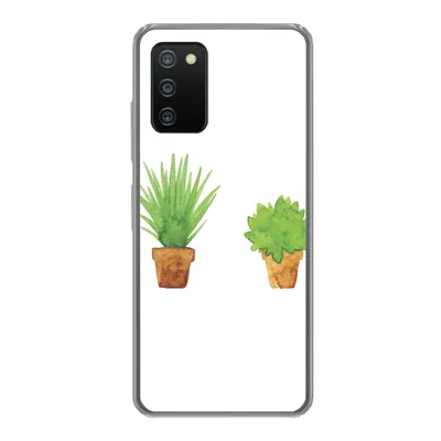 Produktbild von MuchoWow® Handyhülle Schutzhülle Hülle für Samsung Galaxy A03s Blumentopf - Aquarell - Pflanzen Silikon Softcase Handy Hülle - Schutz