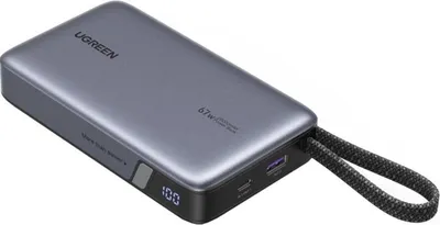 Zdjęcie produktu dla Powerbank 20000Mah Ugreen Pb550, 67W, Usb + Usb-C, Wbudowany Kabel (Szary)