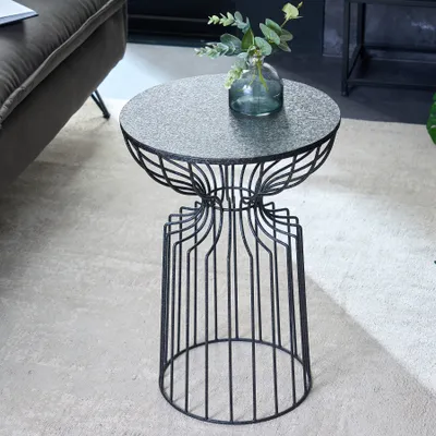 Produktbild von riess-ambiente Runder Beistelltisch VARIATION 55cm schwarz Eisen Metallgestell Couchtisch Tisch