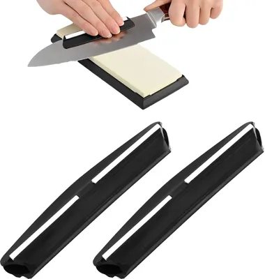 Produktbild von 2 Stück Schleifhilfe - Messer schleifen - 15 Grad - Anfänger - Winkelführung - Halter für das Schleifen auf Schleifsteinen für Anfänger