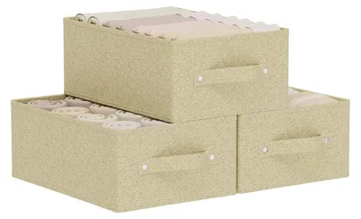 Immagine prodotto di Omgoods - Scatole pieghevoli in tessuto per la casa e l'ufficio, set da 3