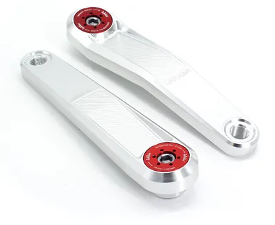 Produktbild von windmeile | Lekkie Buzz Bars Pedalarme, Left Offset Square Drive 170mm, V2.1, Silber und Rot, Kurbeln für Bafang BBS01/02/HD, E-Bike, Pedelec