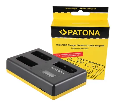 Produktbild von PATONA USB Triple PATONA Ladegerät für Nikon EN-EL14 1D3100 D3200 D5100 D5200 P7000 P7700 P7800 inkl. USB Ty