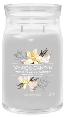 Produktbild von YANKEE CANDLE Signature Duftkerze im großen Glas, Duftrichtung: Geräucherte Vanille & Kaschmir, 567 g