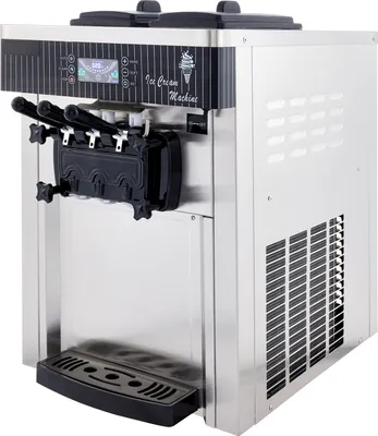 A commercial soft-serve ice cream machine on a white background.