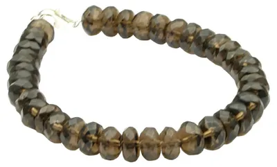 Produktbild von Armband Armkette aus echtem Rauchquarz braun facettiert & 925 Silber, 20cm