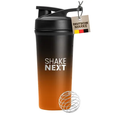 Produktbild von ShakeNext® Premium Edelstahl Shaker 700ml (Orange-Schwarz)