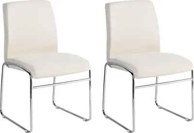 Produktbild von BELIANI Esszimmerstuhl 2er Set Hellbeige aus Stoff Gepolstert ohne Armlehnen mit Metallgestell Modernes Design Polsterstuhl für Esszimmer Küche