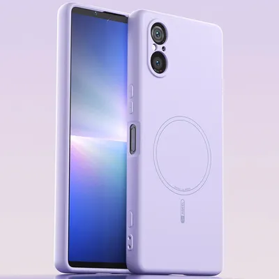 Image de Étui magnétique pour Sony Xperia 5 V, compatible avec MagSafe, silicone liquide, résistant aux chocs et aux rayures Violet
