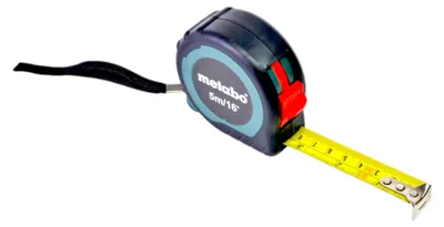 Produktbild von Metabo Maßband 5,0 m / 16 ft ( 657050000 ) mit Gürtelhaken und Schnell-Stop-Funktion