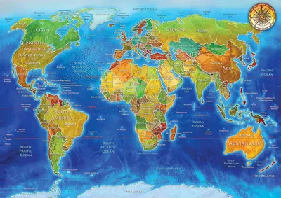 Obrázek produktu pro Umělecké puzzle - Puzzle Světová geopolitická mapa - 2000 dílů