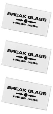 Productafbeelding van Break Glass Vervanging 3 Stuks - Toegangscontrole - Reservemelderglas - Compatibel met Handmelders - Universeel - Individuele Rechthoekige Stukjes Glas - meldglas
