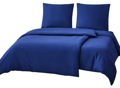 Immagine prodotto di Set di lenzuola composto da 4 pezzi, colore blu reale, dimensioni 135x200 cm, in microfibra con chiusura a zip