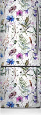 Produktbild von Dekoration Kühlschrank Aufkleber Magnete Küche Kühlschrankmagnete 60x190 cm - Feldblumen.